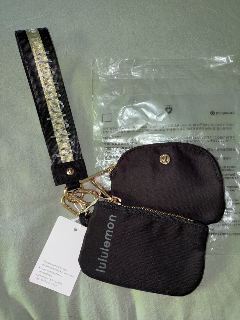 lululemon athletica Black Keychain Pouch Set with Wristlet
